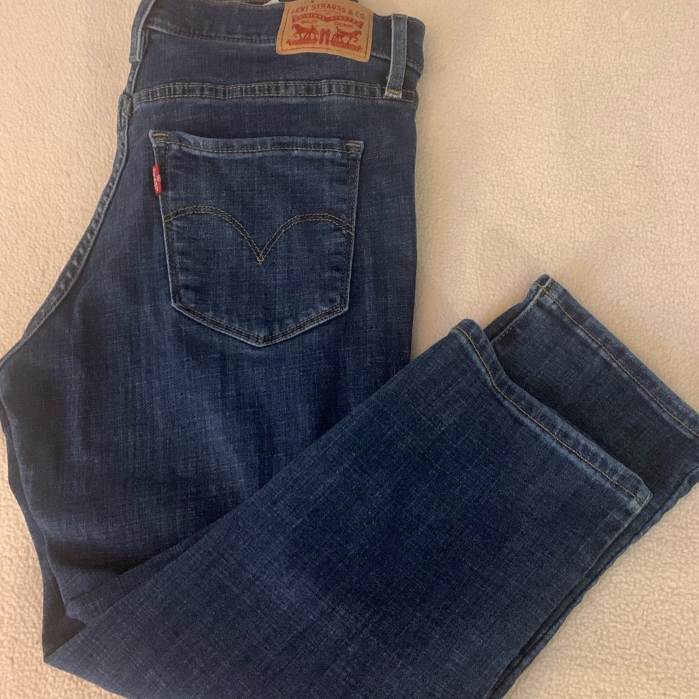 Levi's womens Dark Indigo Straight Jeans